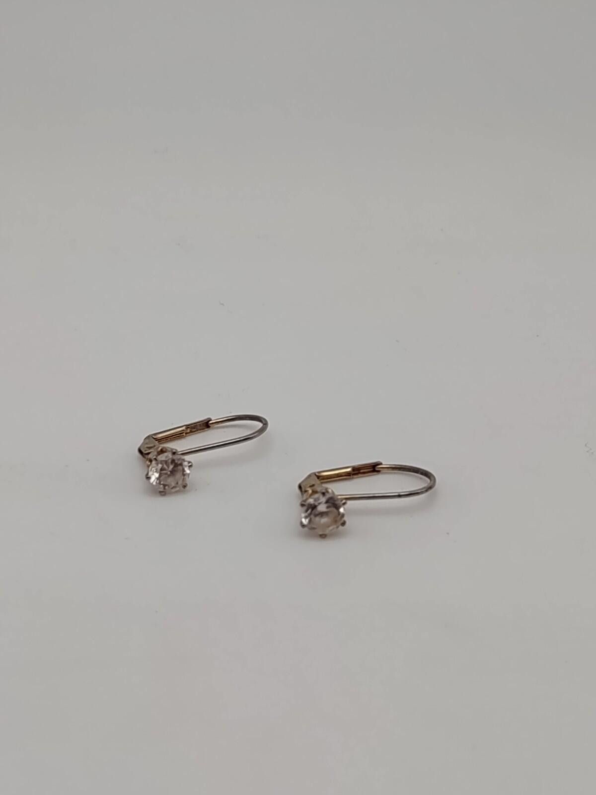 The Unbranded Brand 925 Sterling Silver Round CZ Leverback Drop Earrings Size ONE SIZE - 2 Thumbnail