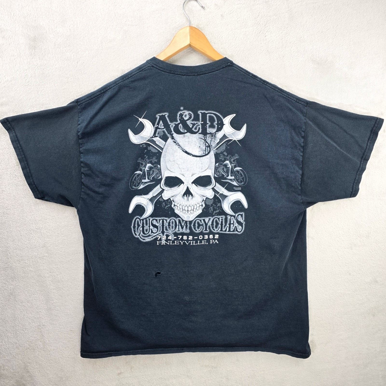 Gildan A&D Custom Cycles Shirt XXL Grunge Biker Harley Davidson Size US XXL / EU 58 / 5 - 1 Thumbnail