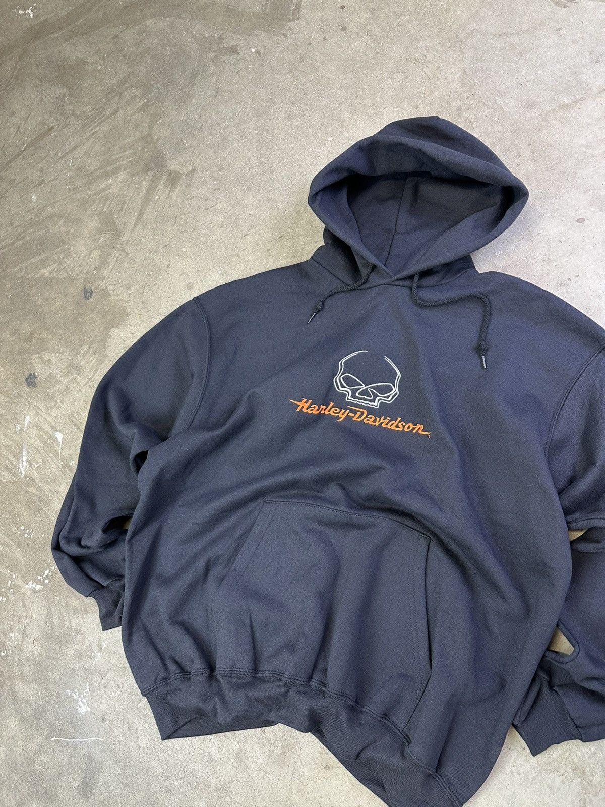 Harley Davidson × Vintage Vintage Harley Davidson Embroidered Hoodie L/XL Black Size US XL / EU 56 / 4 - 2 Thumbnail