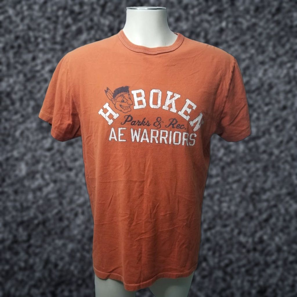 American Eagle Outfitters VINTAGE American Eagle Outfitters Hoboken Park & Rec. AE Warriors Crewneck Tee Shirt Mens M Orange 100% Cotton Size US M / EU 48-50 / 2 - 1 Thumbnail