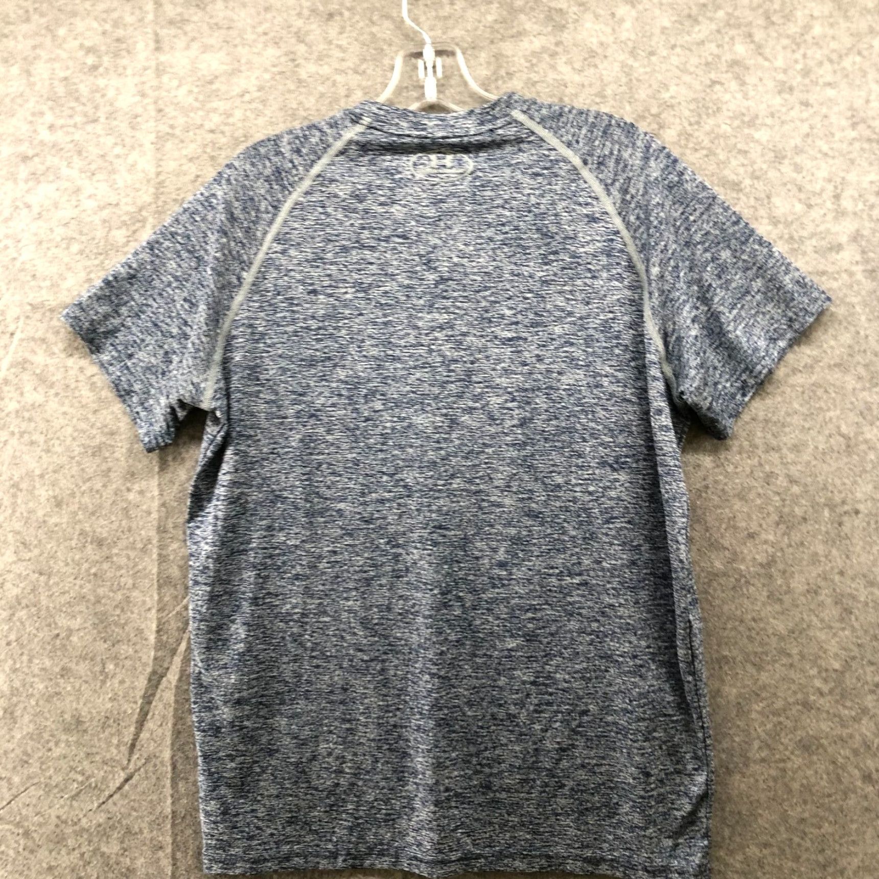 Under Armour Under Armour HeatGear T Shirt Mens S Loose Short Sleeve Raglan Crewneck Breathable Lightweight Moisture Wicking Blue Heather Sports Activewear Shirt Size US S / EU 44-46 / 1 - 2 Thumbnail
