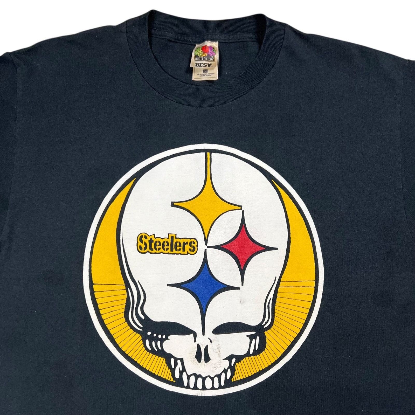 Band Tees × Grateful Dead × NFL 90s Grateful Dead Pittsburgh Steelers Steal Your Face faded Size US XL / EU 56 / 4 - 2 Thumbnail