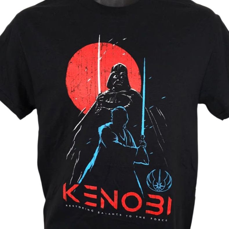 Star Wars Star Wars T Shirt Mens Small Black Obi Wan Kenobi Darth Vader Balance Size US S / EU 44-46 / 1 - 2 Thumbnail