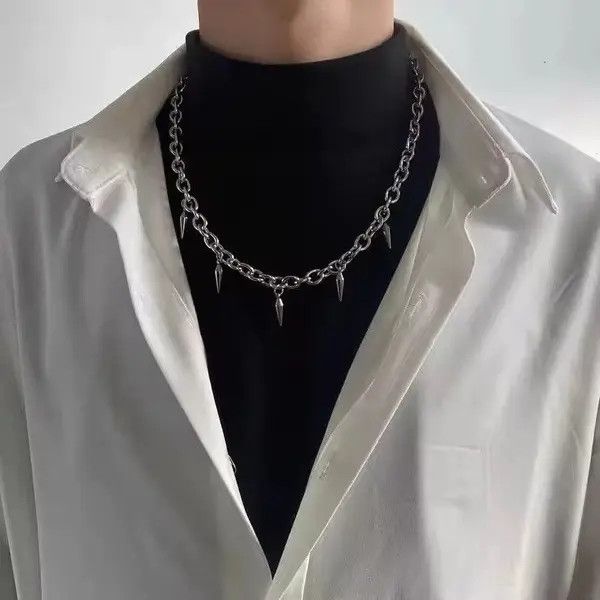 Japanese Brand Unisex punk pendant choker chain spike necklace vintage rock Size ONE SIZE - 5 Thumbnail