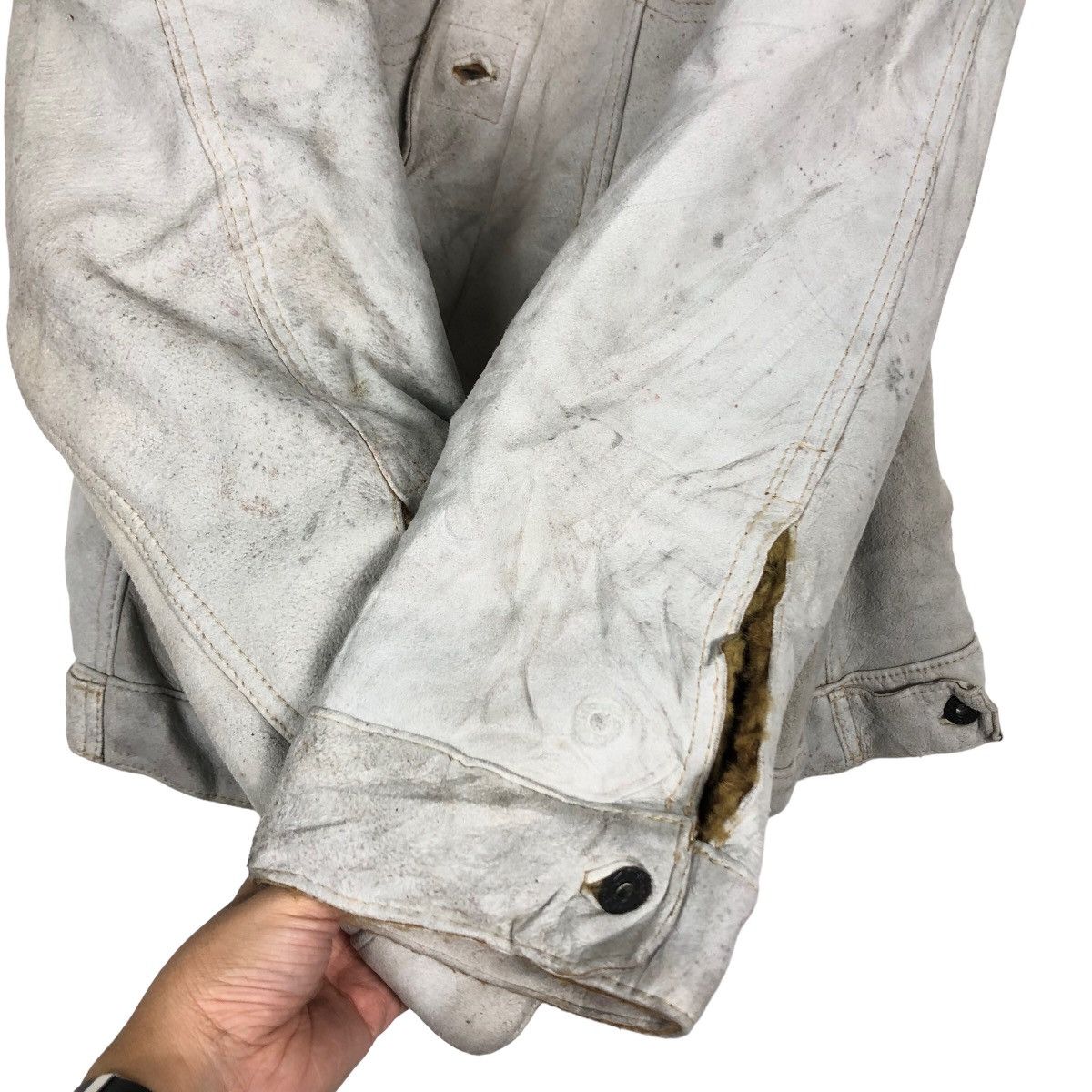 Japanese Brand 🔥Vtg Shearling Genuine Leather Jacket Gap 1969 Issey Miyake Size US XL / EU 56 / 4 - 12 Thumbnail