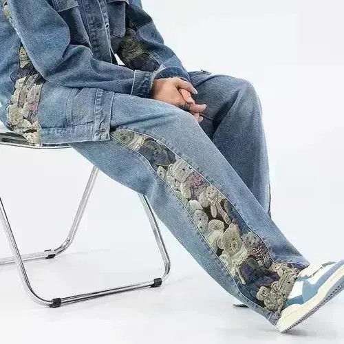 Japanese Brand Y2K Hiphop Elastic Waist Bear Printed Baggy Leg Jean Size US 32 / EU 48 - 5 Thumbnail