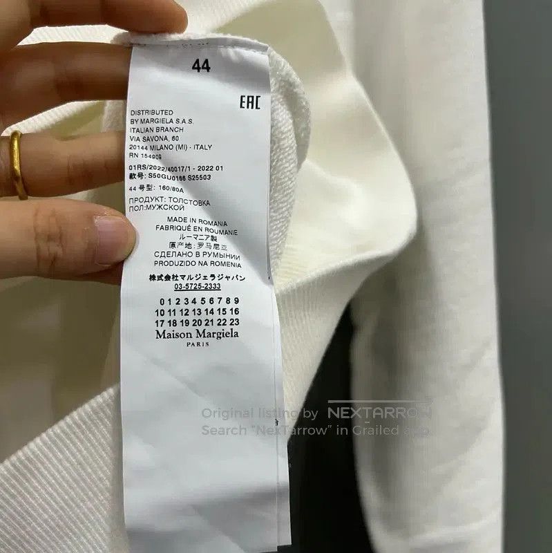 Maison Margiela Maison Margiela White Logo Cropped Sweatshirt . Size XXS / US 00 / IT 34 - 4 Thumbnail