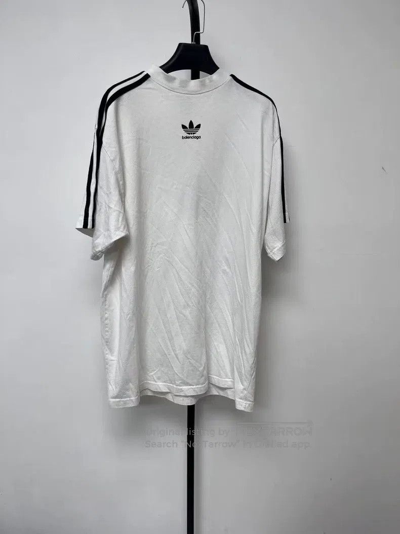 Balenciaga Three Stripes Logo Printed Round Neck Short Sle