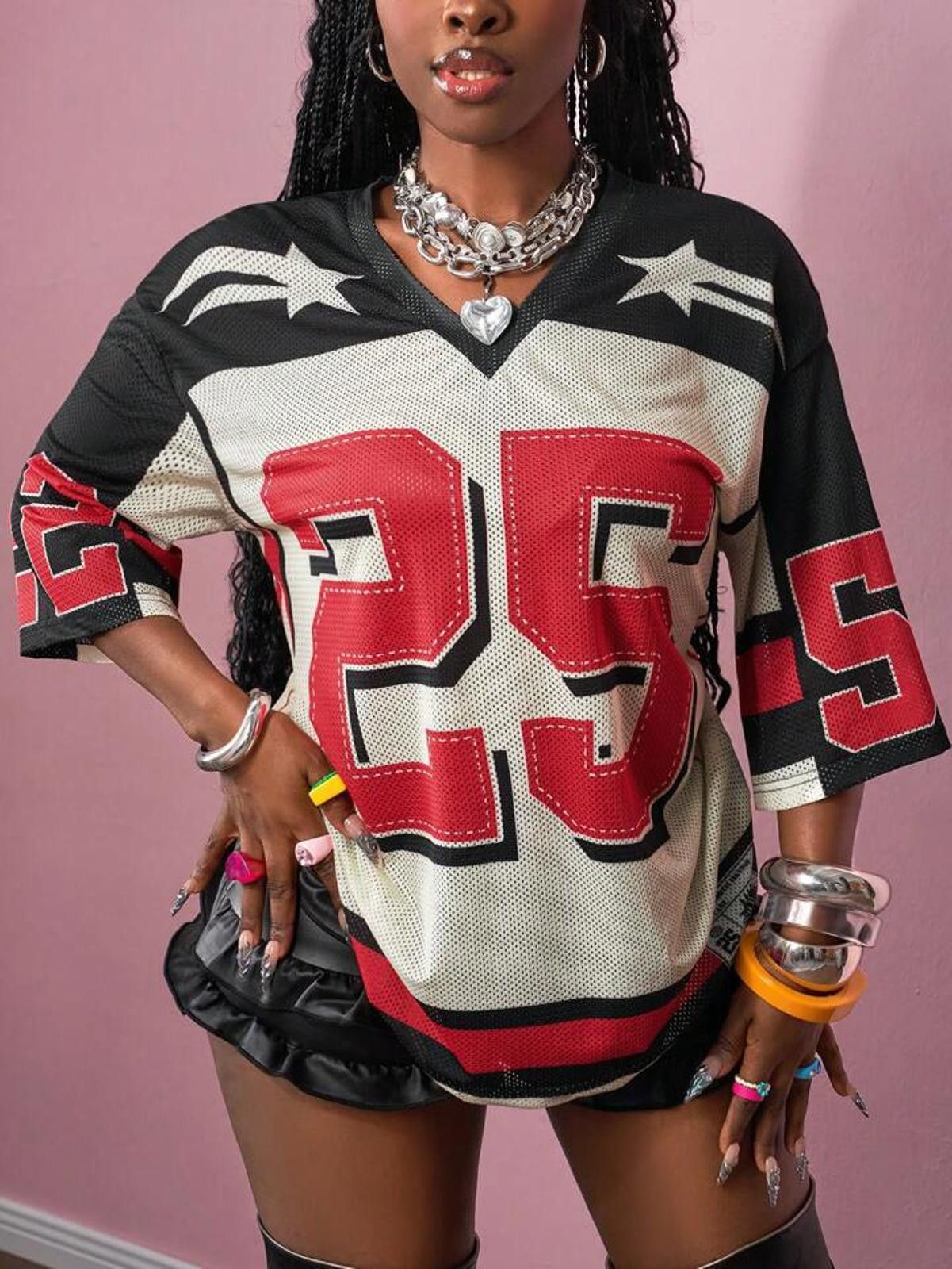 Other Red Number 25 Mesh Star Jersey Size ONE SIZE - 1 Thumbnail