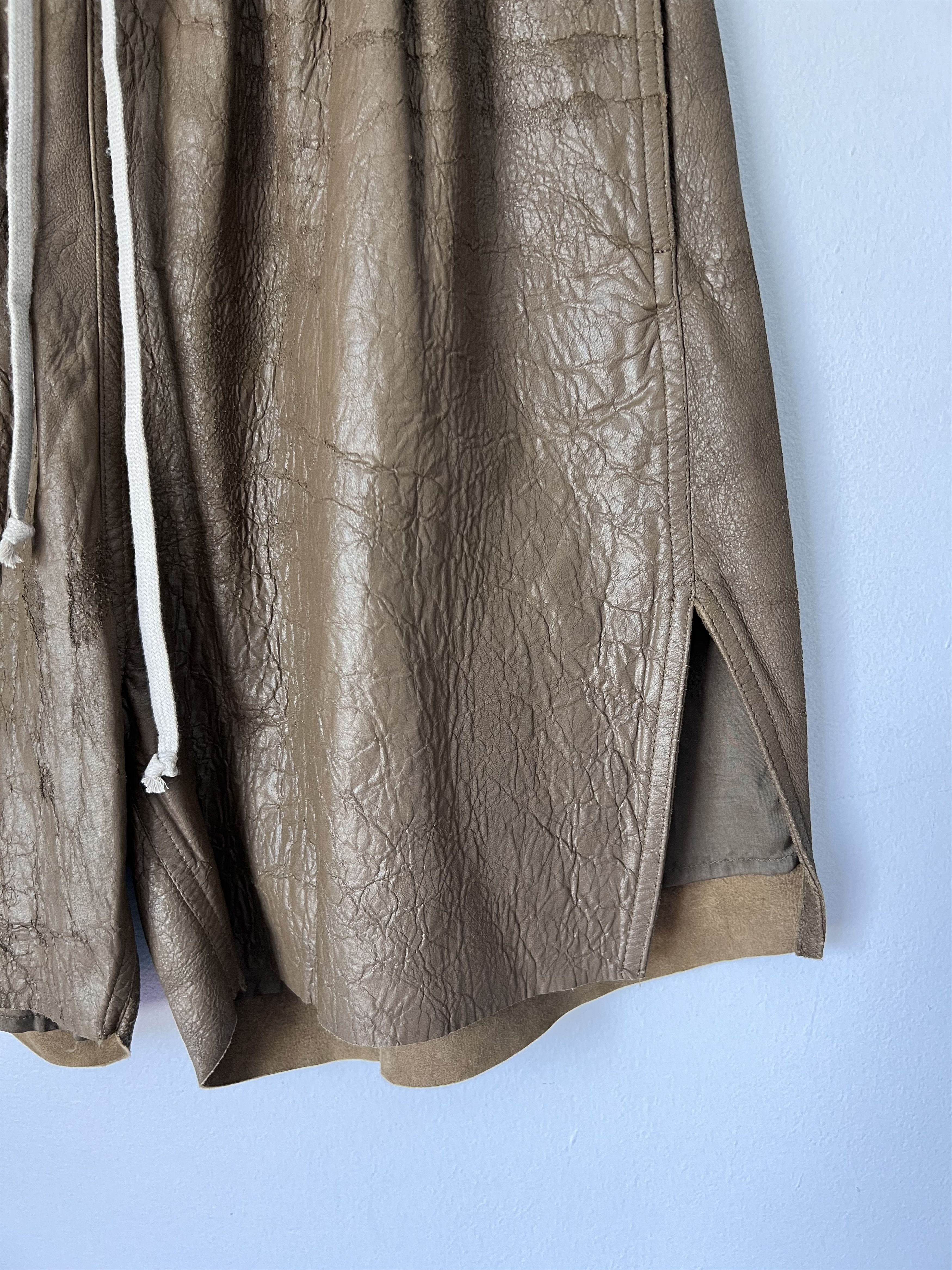 Rick Owens Rick Owens Leather Boxer Shorts in Bean Brown Size US 34 / EU 50 - 3 Thumbnail