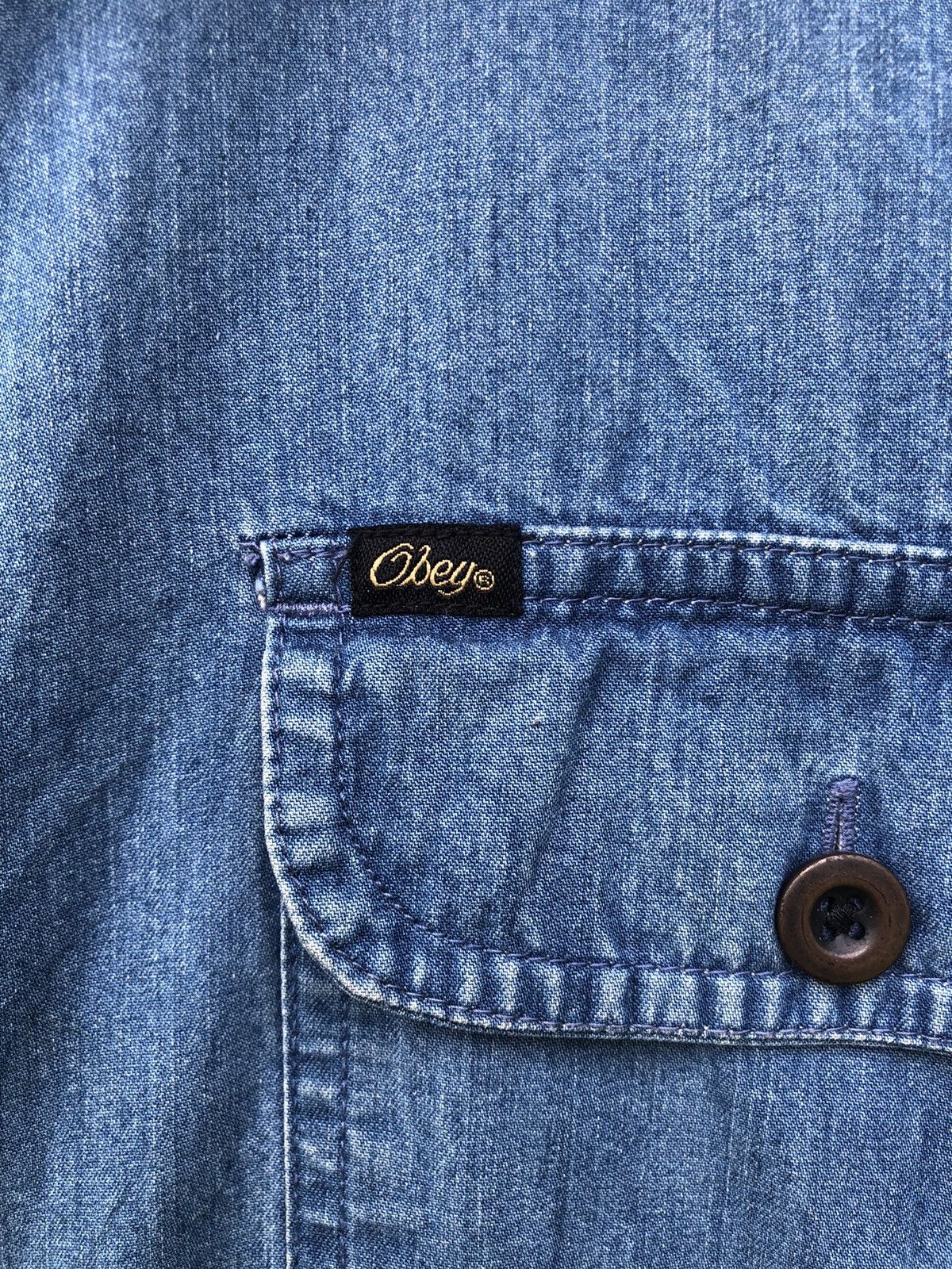 Obey Vintage Obey Thermal Buttons Jean Shirts Size US L / EU 52-54 / 3 - 10 Thumbnail