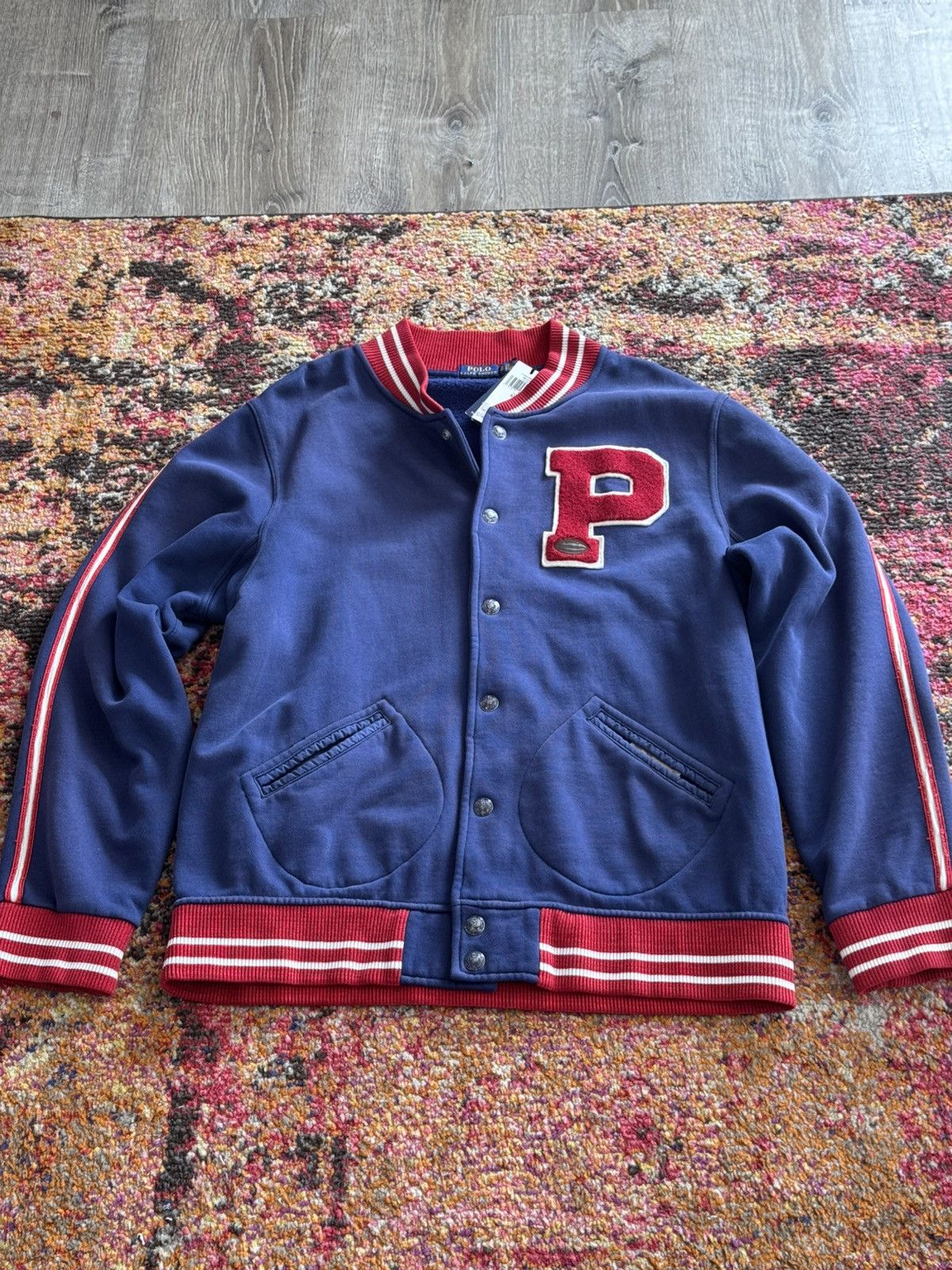 Designer × Polo Ralph Lauren × Vintage POLO RALPH LAUREN FOOTBALL RARE VARSITY JACKET Size US XL / EU 56 / 4 - 1 Thumbnail