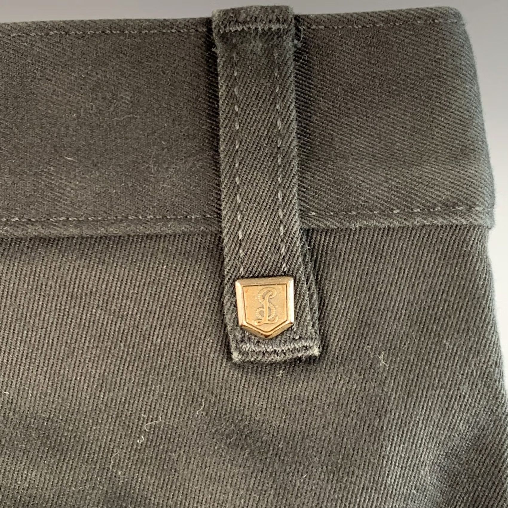 Yves Saint Laurent SAINT LAURENT Black Cotton Blend Flat Front Slim Tapered Casual Pants Size 30 Men Size US 30 / EU 46 - 3 Thumbnail