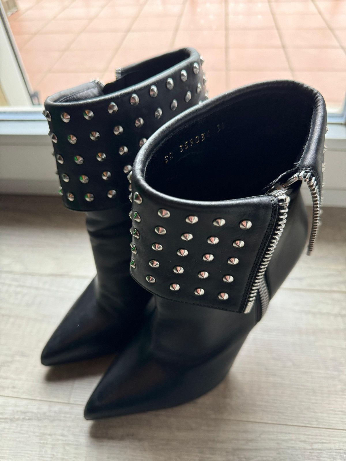 Saint Laurent Paris × Yves Saint Laurent Saint Laurent Studded High Heel Rock Boots Size US 8 / IT 38 - 10 Thumbnail