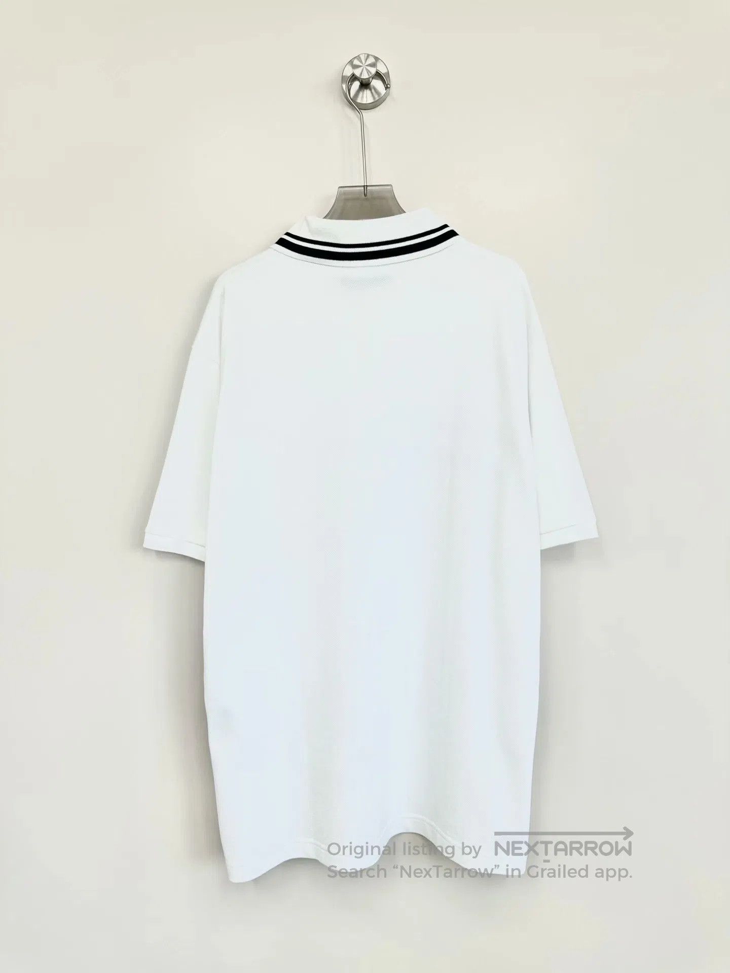 Gucci Guicci White Stripe Logo Short Sleeve Polo Shirt| Size US M / EU 48-50 / 2 - 2 Thumbnail