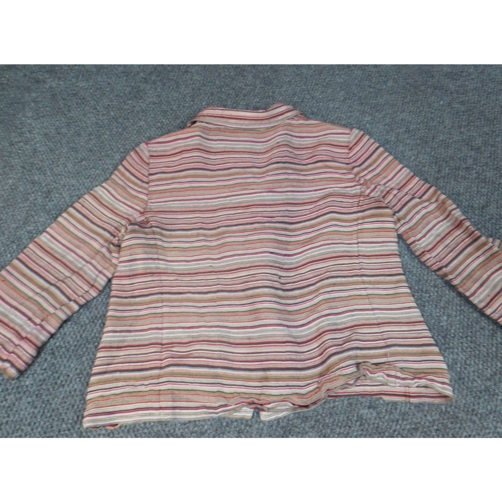 Pinko Requirements Blouse Women 14 Pink Striped Button Crew Neck Short Sleeve Cap Sleeve Cotton Pullover Casual Regular Basic Classic Stretch Modern Size XL / US 12-14 / IT 48-50 - 7 Thumbnail