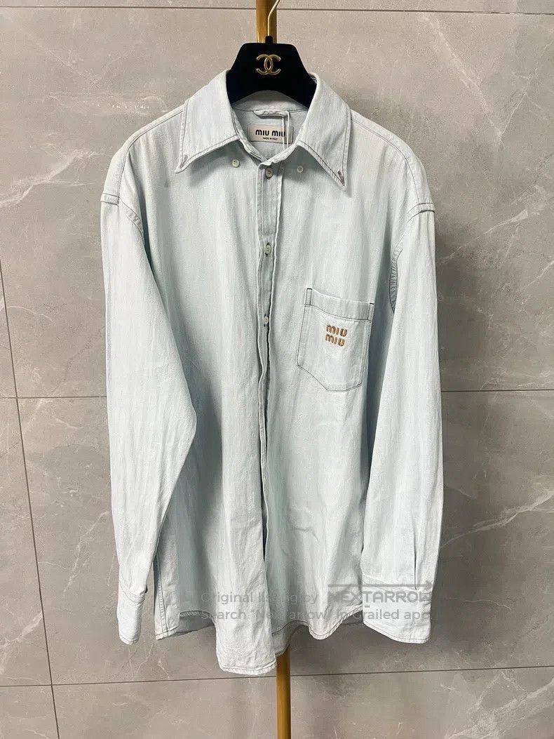 Miu Miu 36 Embroidered Logo shirt