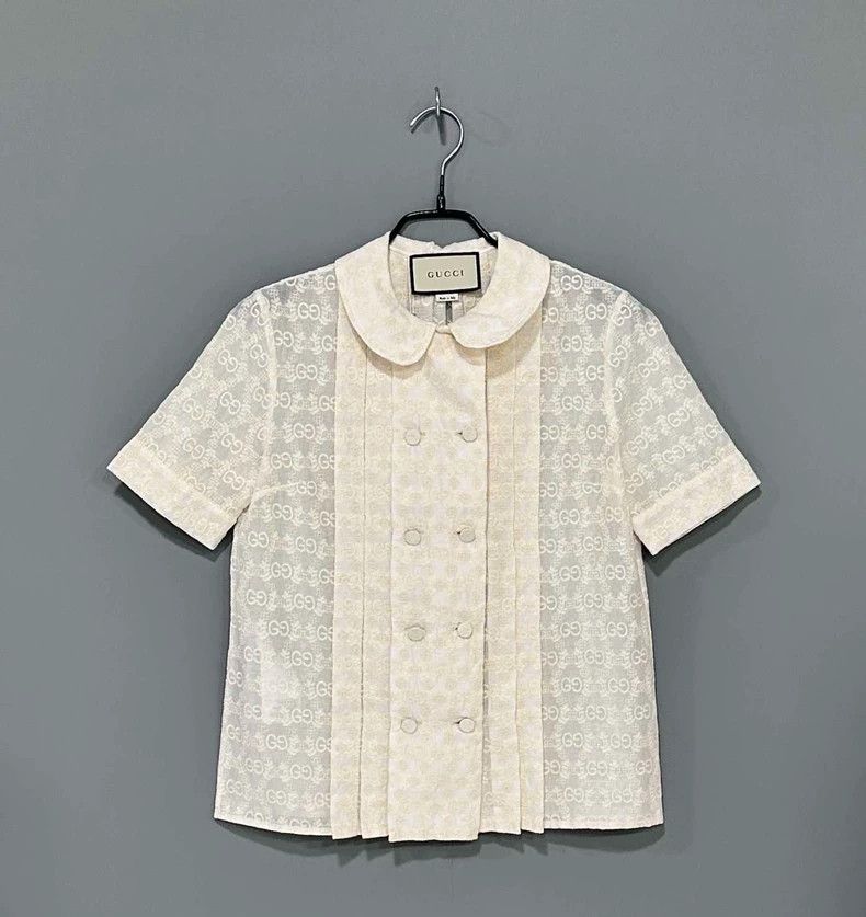 Gucci Gucci Size 36 Full print milky white embroidered short sle Size US S / EU 44-46 / 1 - 1 Thumbnail
