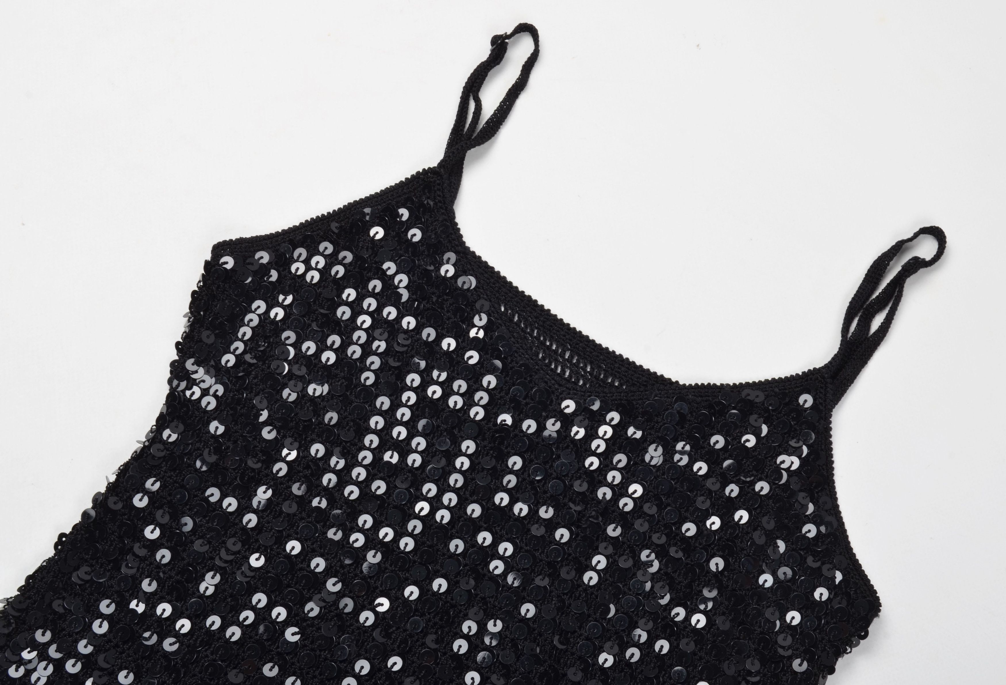 Designer × Vintage Vintage Y2K Grunge Crochet Sequin Beaded Top Size S / US 4 / IT 40 - 4 Thumbnail
