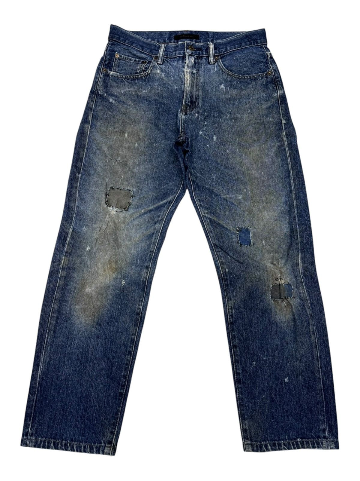 Undercover × Uniqlo Vintage Uniqlo Japan Distressed Dirty Jeans Size US 31 - 1 Thumbnail