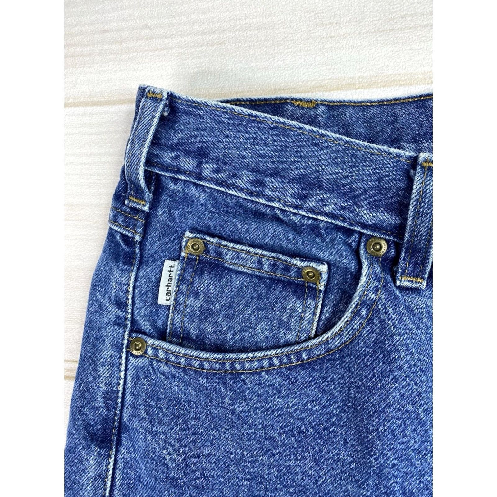 Carhartt Carhartt Jeans Men’s 34x32 Relaxed Denim Workwear B17 DST Tapered Leg Blue 5-Pocket Logo Vintage: No Size US 34 / EU 50 - 2 Thumbnail