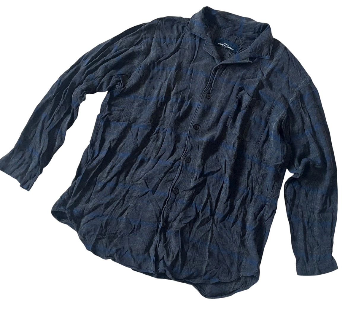 Comme des Garcons Vintage tricot cdg flowy open collar checkered shirt Size US M / EU 48-50 / 2 - 4 Thumbnail