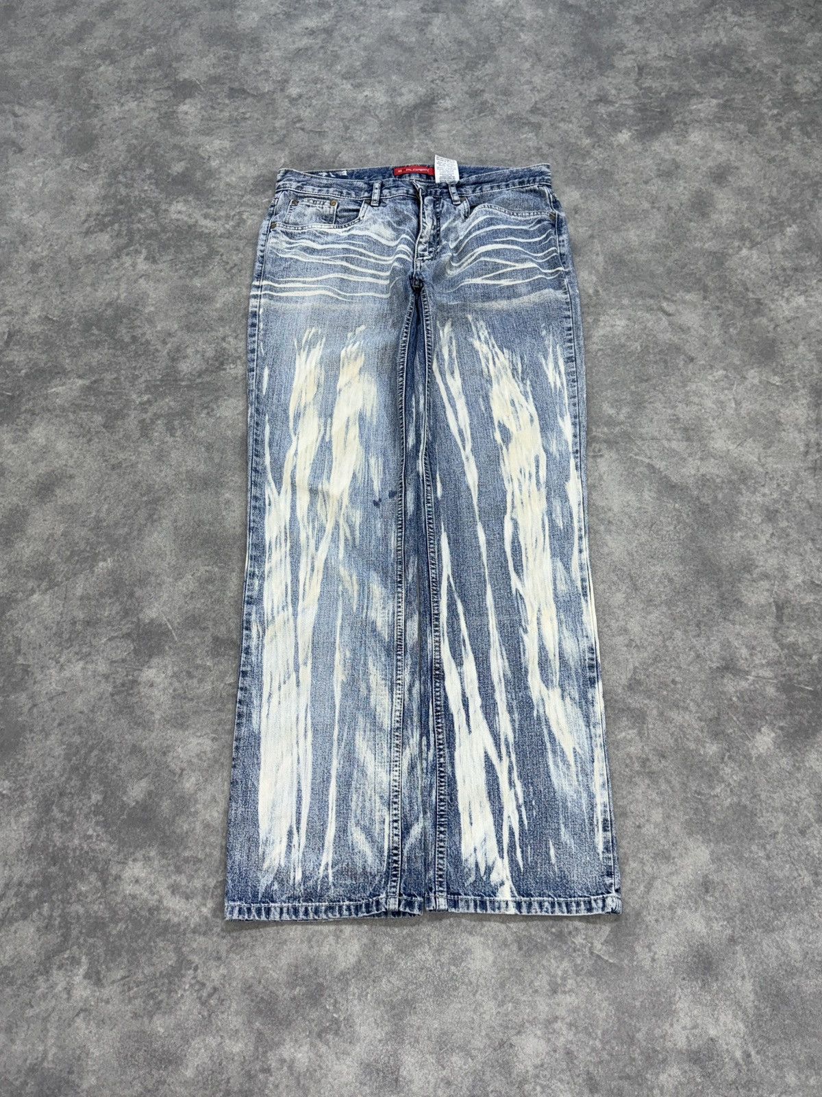 Vintage Blue and white baggy washed/bleached pants y2k japan style Size US 34 / EU 50 - 1 Thumbnail