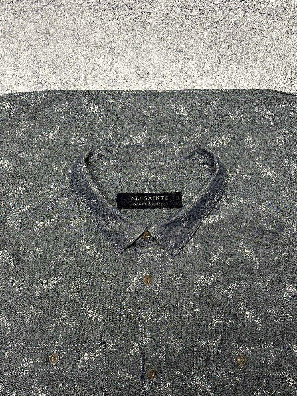 Allsaints Allsaints 'Quincey' Hawaiian Print Shirt Size US L / EU 52-54 / 3 - 10 Thumbnail