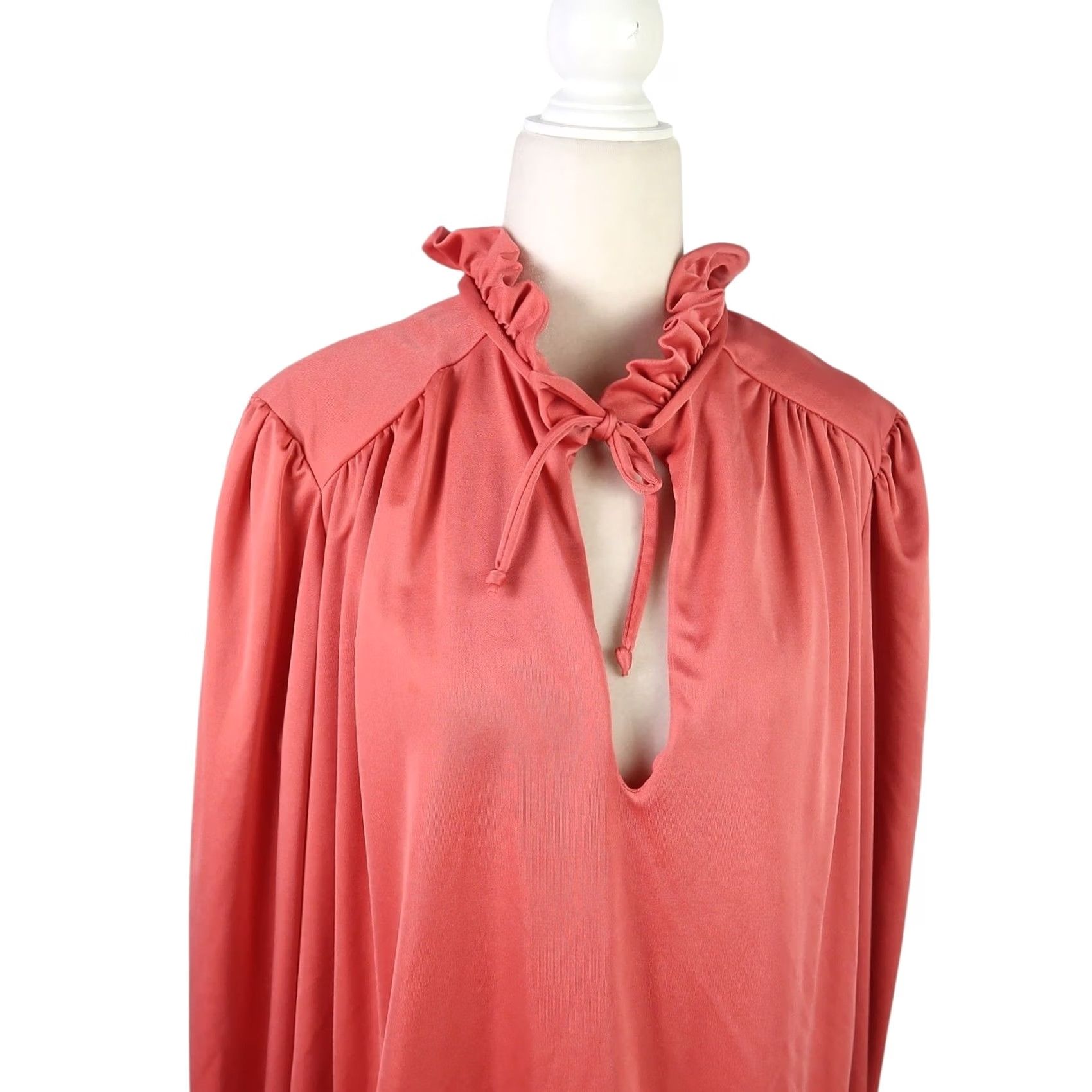 Pinko VINTAGE blouse top pink 70s billowy frilly salmon XL Womens Size XL / US 12-14 / IT 48-50 - 2 Thumbnail