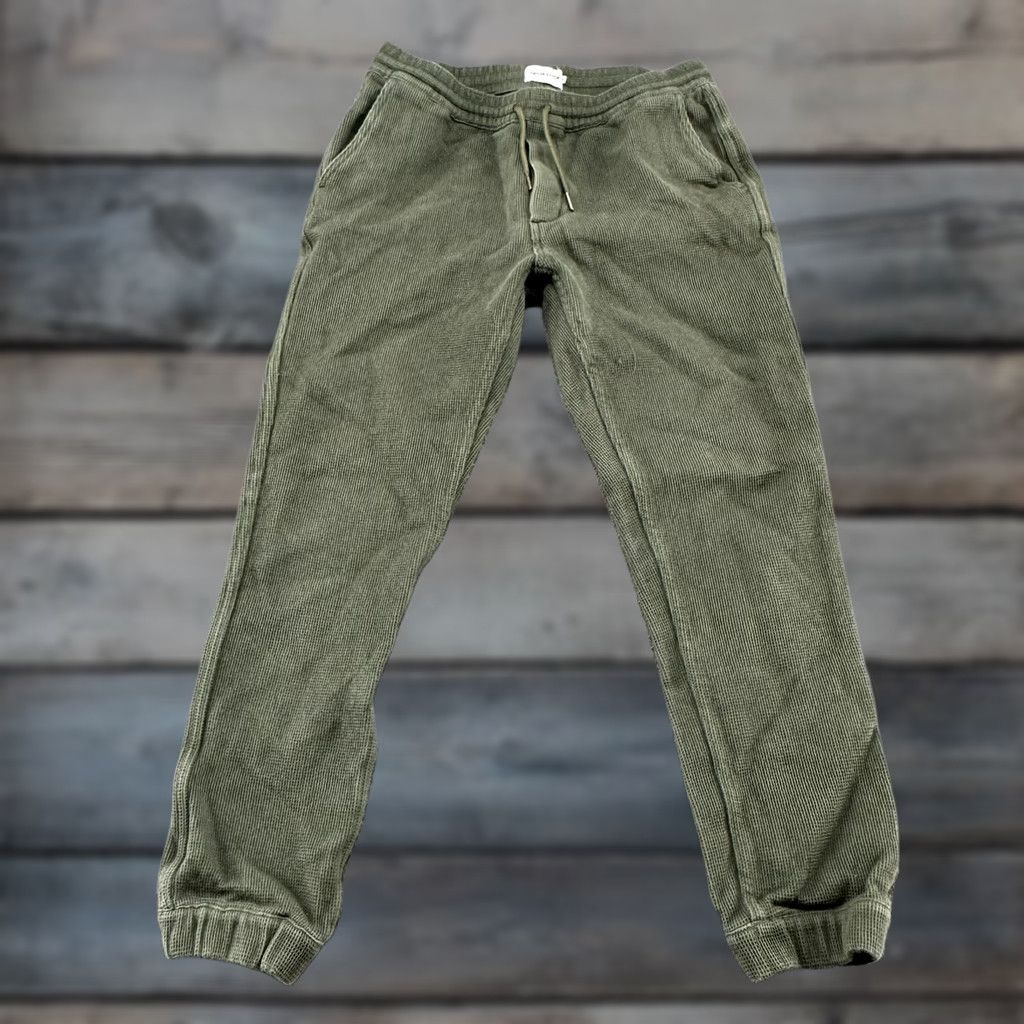 Taylor Stitch Taylor Stitch Pants Mens M Green Jogger Apres Thermal Waffle Knit Cotton Heavy Sports 90s Athleisure Tapered Inseam 27 Pockets Size US 31 - 1 Thumbnail