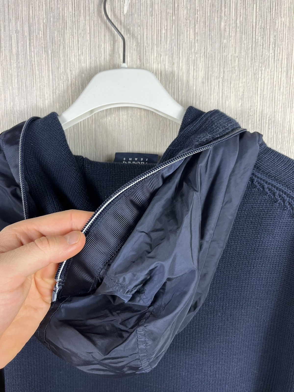Armani × Giorgio Armani Giorgio Armani jeans knit full zip hoodie sweater cardigan Size US L / EU 52-54 / 3 - 19 Thumbnail
