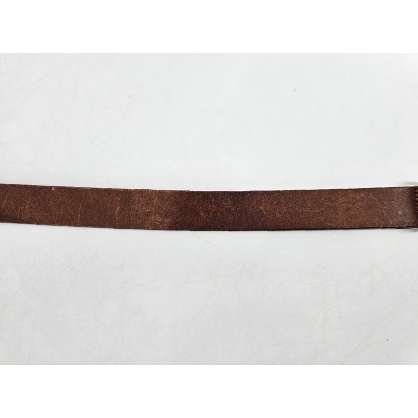 Vintage VINTAGE Brown Leather Belt with Brass Buckle - Guatemala Cowboy Western 1980s 34/85 Adult Unisex Belt Size 34/85 Mens Womens Boys Girls Size ONE SIZE - 5 Thumbnail