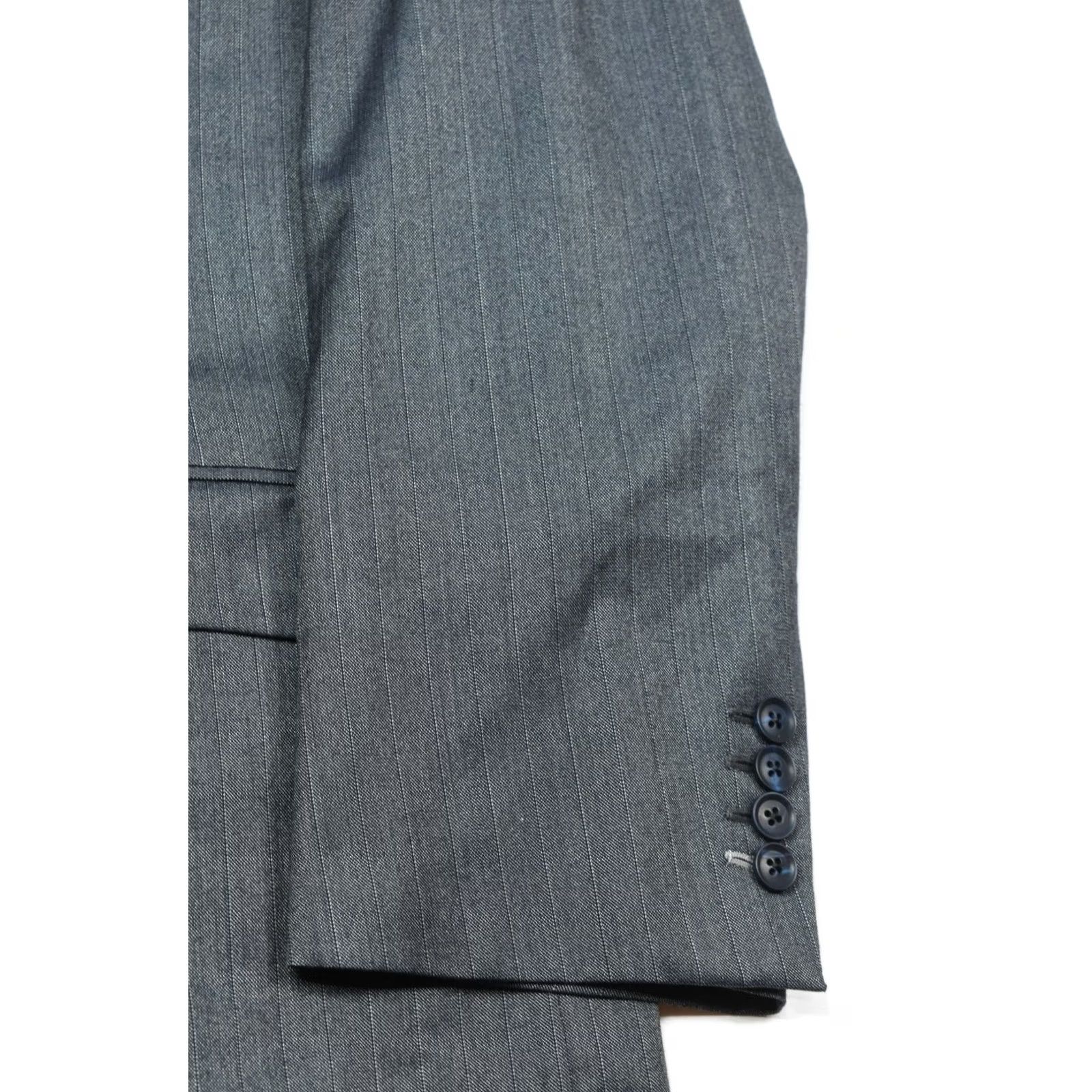 Vintage Adrian Jules SCABAL Diamond Chip Suit 46 Gray Wool Silk 150s Two-Button Mens Size 46R - 6 Thumbnail