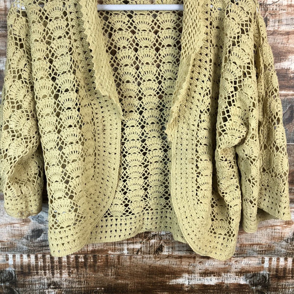 Japanese Brand Japanese Brand crochet Yellow Cardigan Knitwear #A1476 Size M / US 6-8 / IT 42-44 - 6 Thumbnail