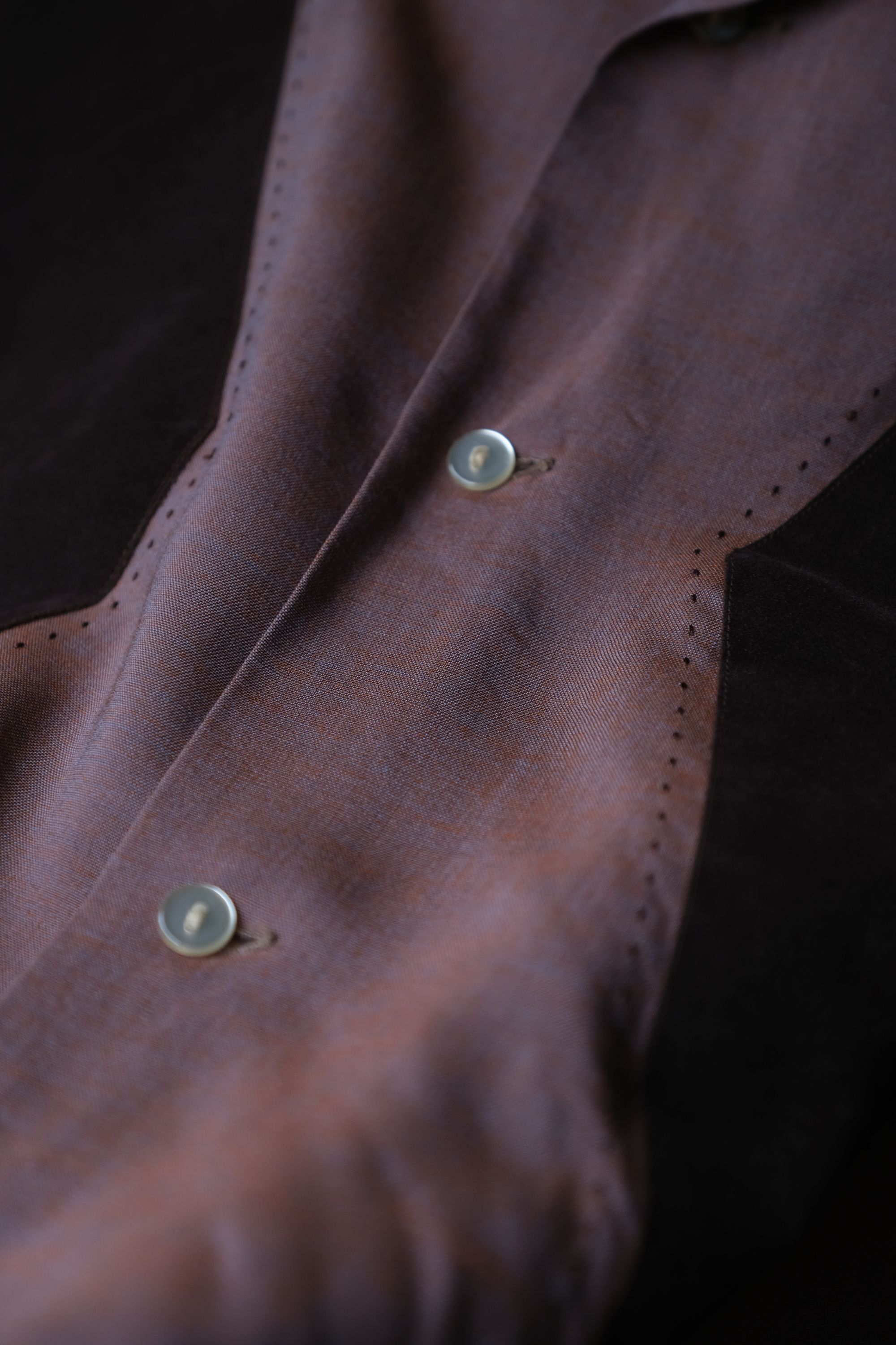 Vintage 1950’s CAMPUS 2-Tone Rayon Gabardine Velet Shirt Rockabilly Size US M / EU 48-50 / 2 - 3 Thumbnail
