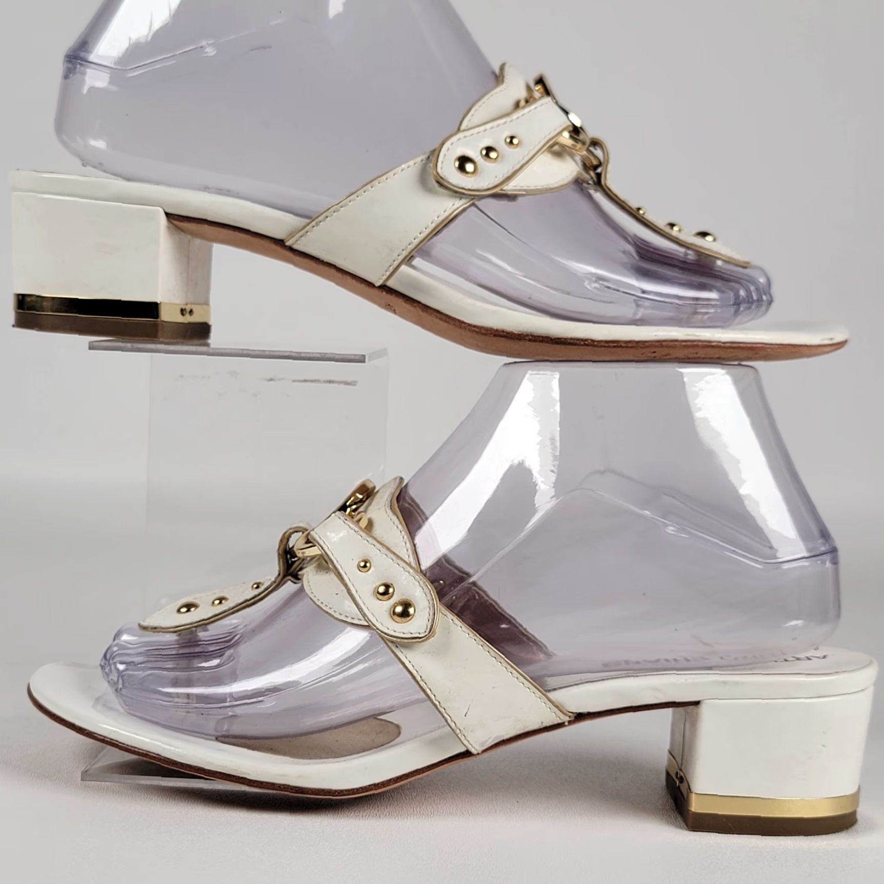 Vintage VINTAGE Arturo Chiang Sandals White Leather Women's Size 7.5? Size US 6 / IT 36 - 5 Thumbnail
