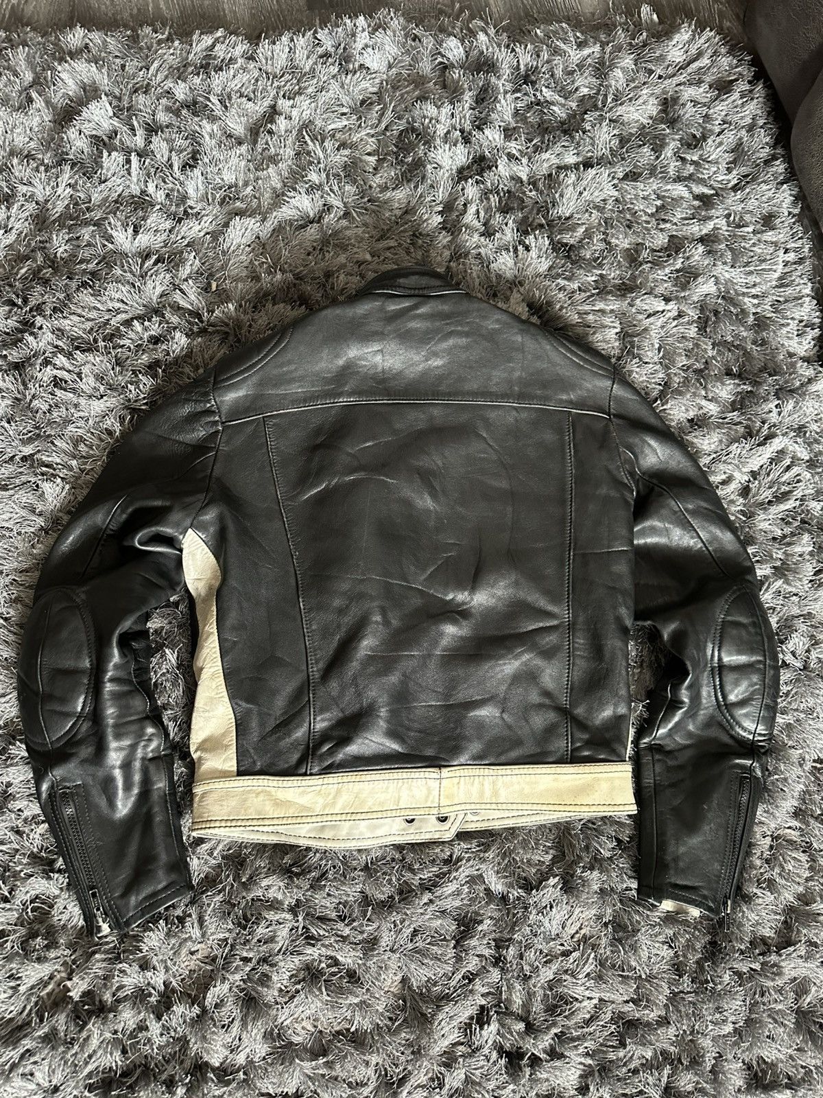 Other **RARE** Wilhelm Krawehl Black and White Leather Moto Jacket Size US S / EU 44-46 / 1 - 2 Thumbnail