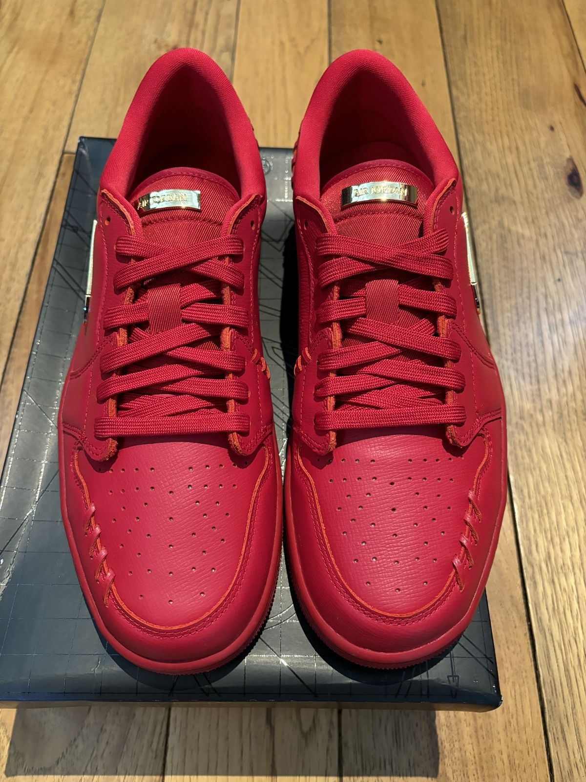 Jordan Brand × Nike Jordan 1 Low Method of Make Gym Red Metallic Gold Size US 10.5 / EU 43-44 - 3 Thumbnail