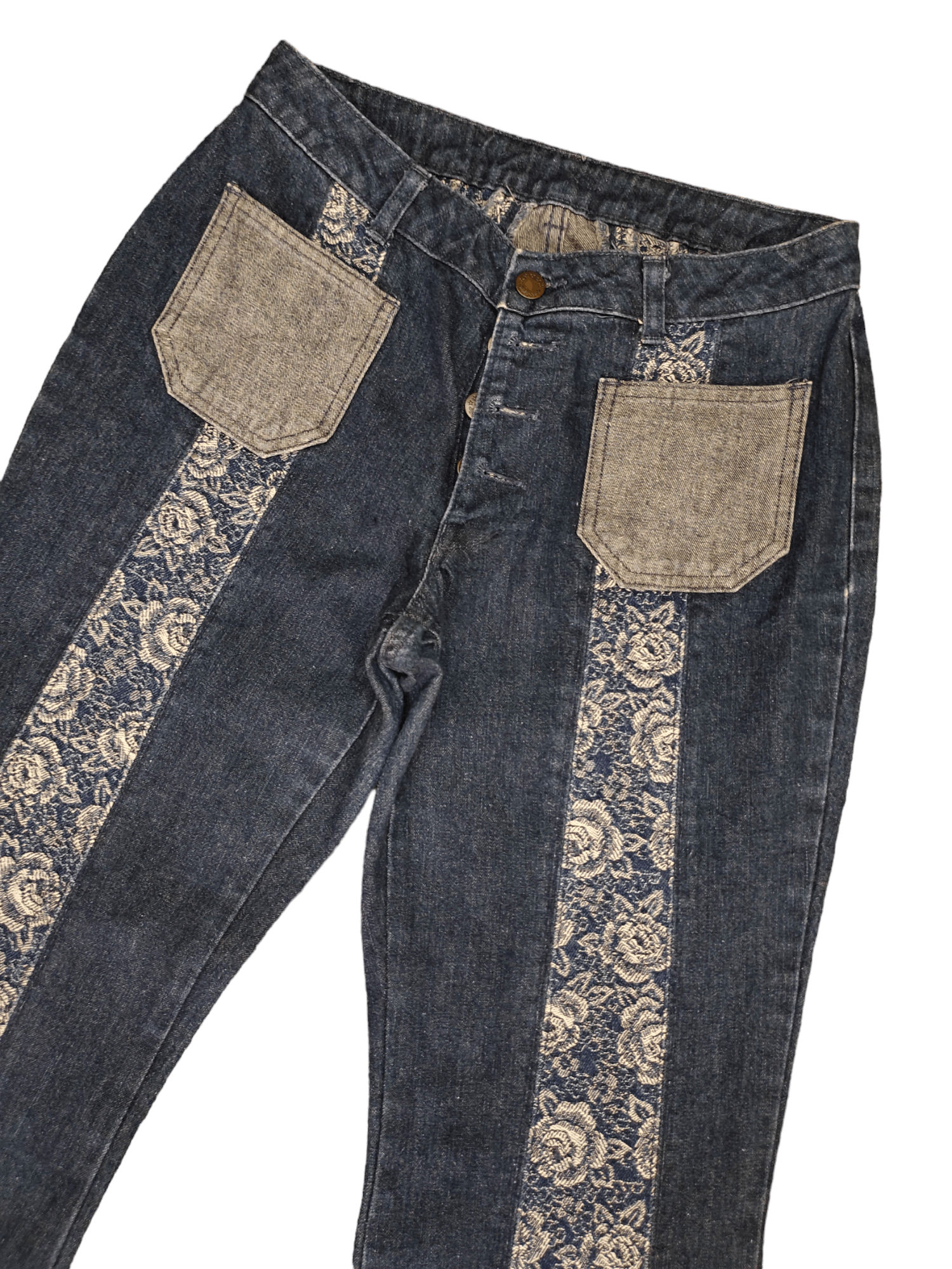 Hysteric Glamour Flare Jeans Flower Embroidered High Rise Bootcut Bellbottom Size US 27 - 4 Thumbnail