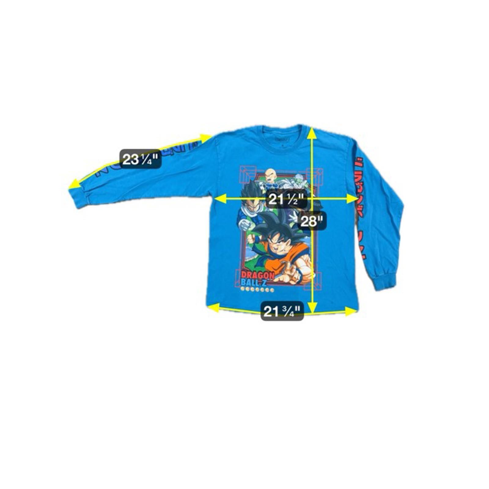 Designer Vtg Dragon Ball Z Long Sleeve T-Shirt Y2K Retro - M (Defect) Size US M / EU 48-50 / 2 - 5 Thumbnail