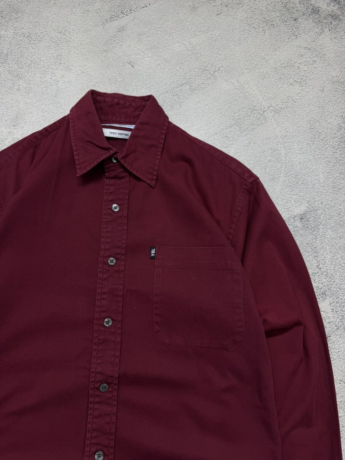 Saint Laurent Paris Vintage Y2k Yves Saint Laurent YSL Oxford Shirt 00’s Size US M / EU 48-50 / 2 - 1 Thumbnail