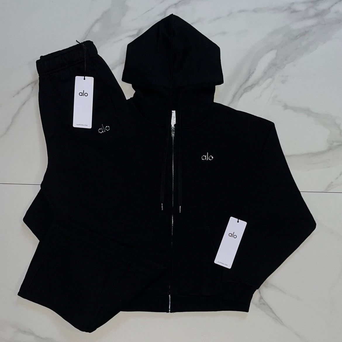 Alo ALO 'Accolade' Black Full Zip Hoodie | Grailed