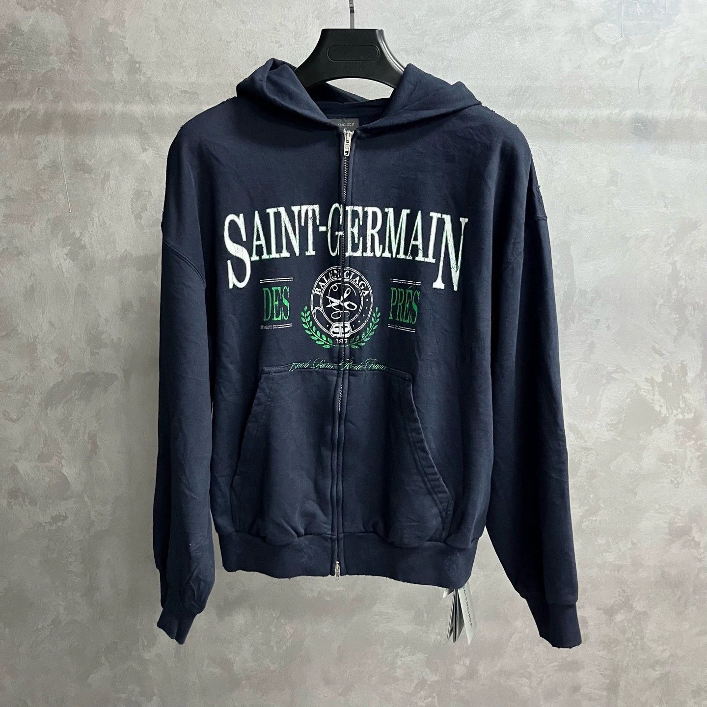 Balenciaga Balenciaga Blue Logo Zip Hoodie - dmc Size US S / EU 44-46 / 1 - 1 Thumbnail