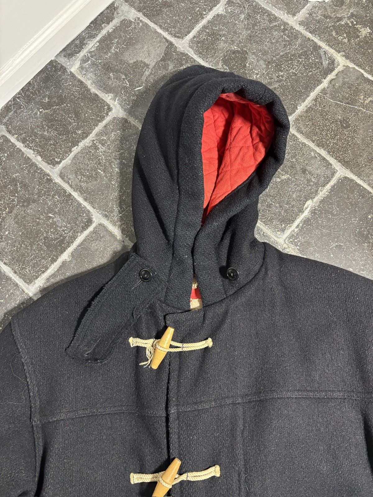 Vintage True Vintage Wool Duffle Coat Hooded Jacket Heavy Parka 60s Size US S / EU 44-46 / 1 - 8 Thumbnail