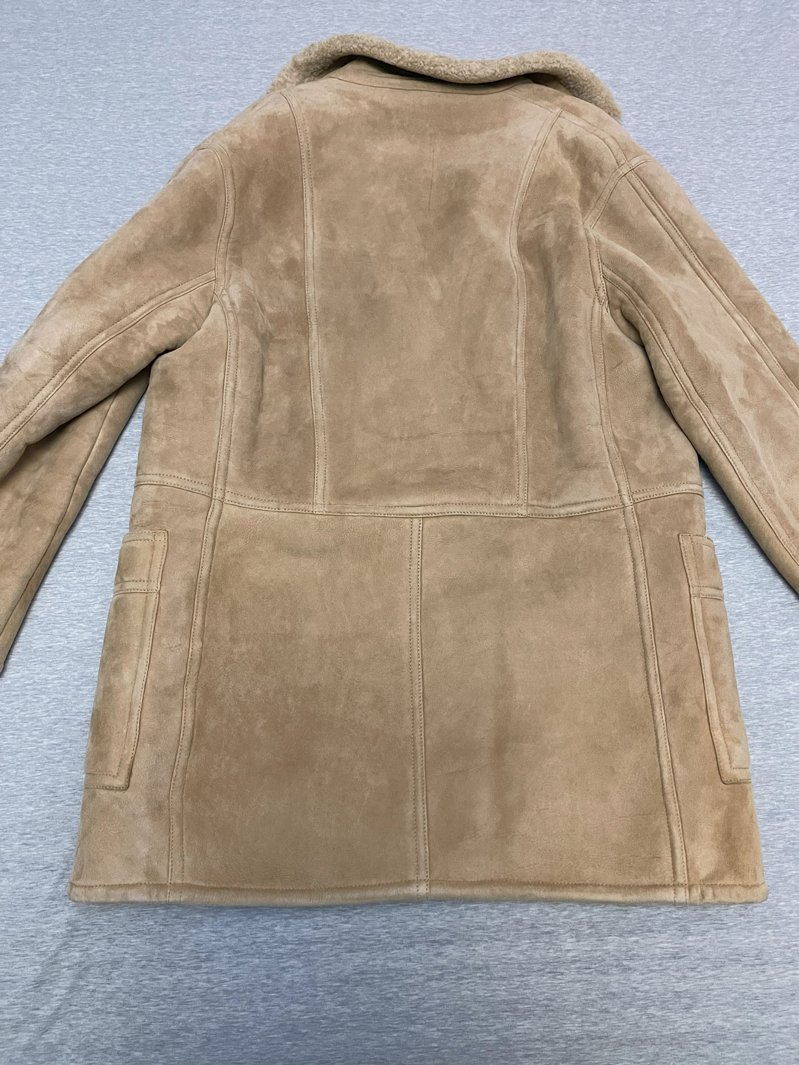 Hedi Slimane × Saint Laurent Paris Saint Laurent 14AW Tan Suede Shearling Coat Size US M / EU 48-50 / 2 - 2 Thumbnail