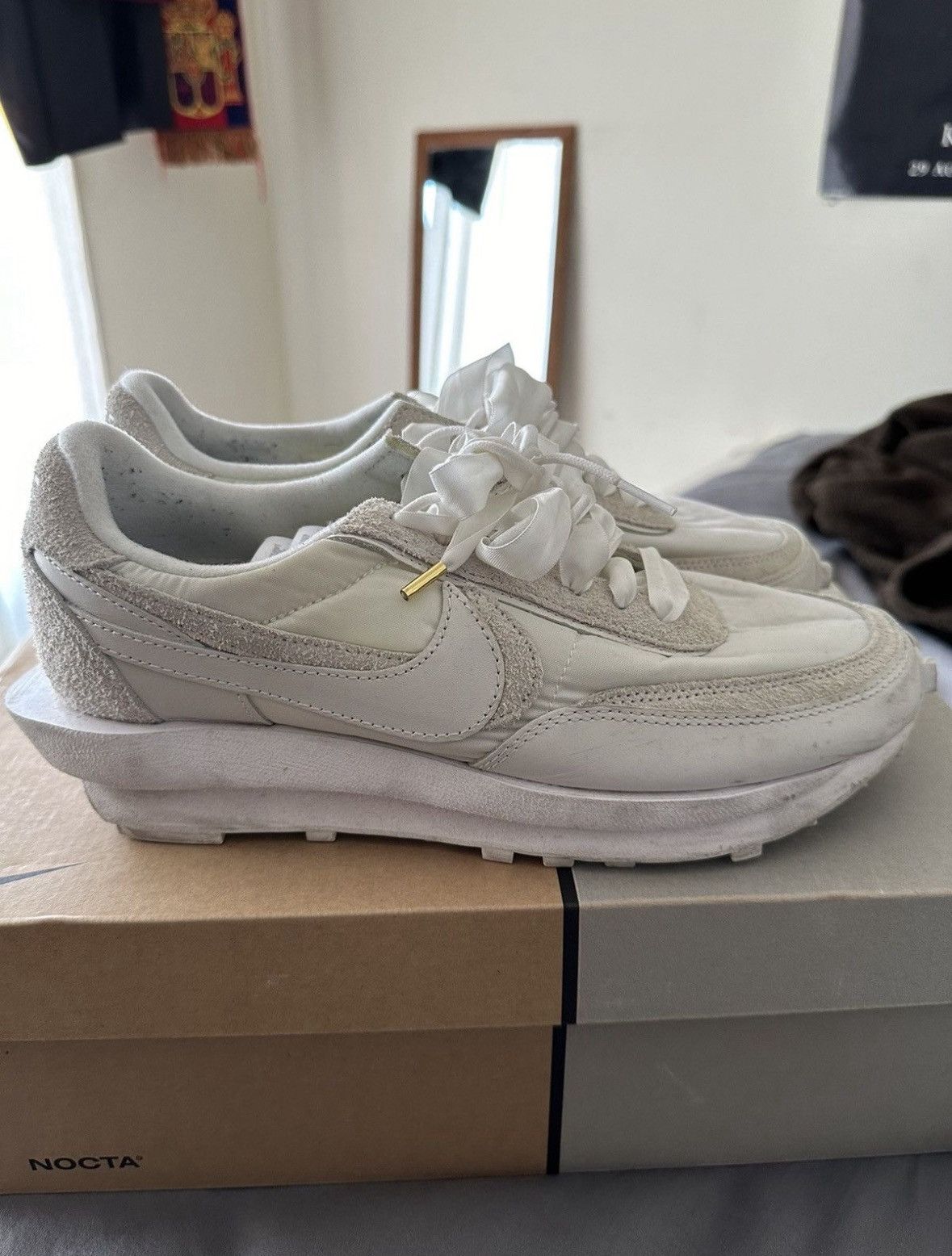 Nike × Sacai Nike Sacai Waffle Racer White Size US 9 / EU 42 - 1 Thumbnail