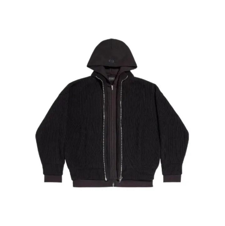 Balenciaga Balenciaga Black Long Sleeve Zipper Knitwear Size US M / EU 48-50 / 2 - 1 Thumbnail