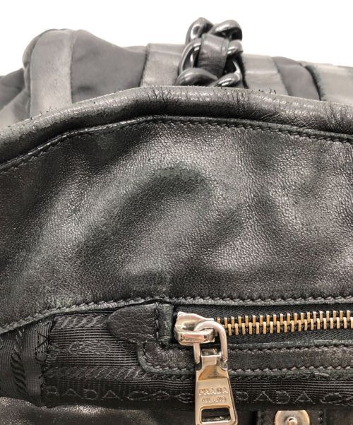 Prada PRADA Crimson Pocono Plastic Chain Tote Bag Black Size ONE SIZE - 9 Thumbnail