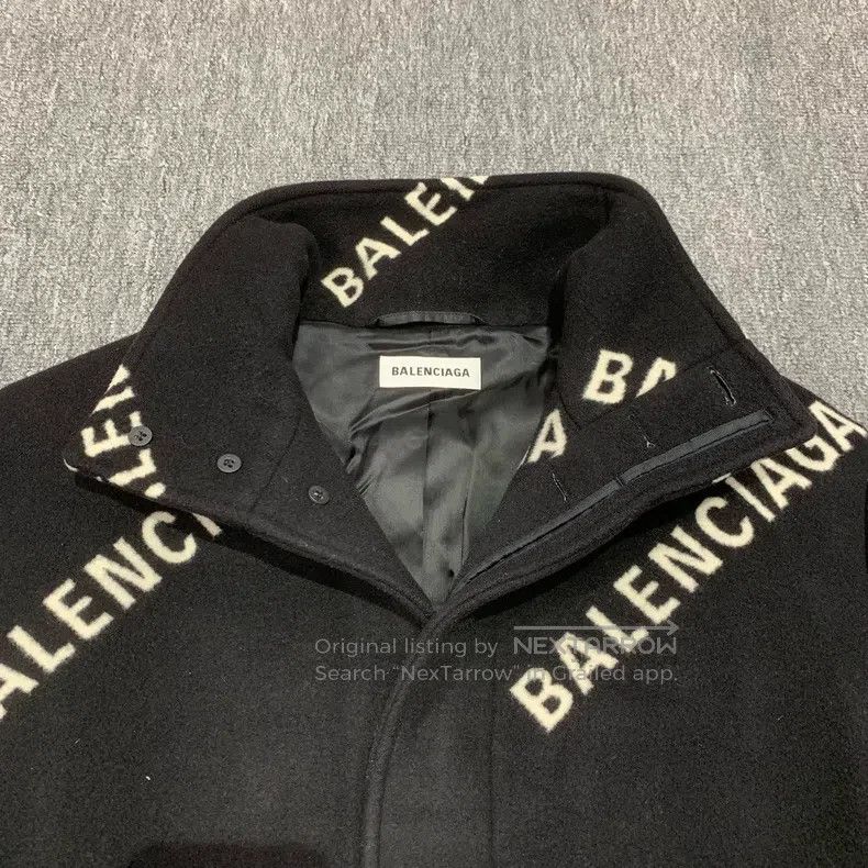 Balenciaga Balenciaga Black Barrage Printed Wool Overcoat Size XXS / US 00 / IT 34 - 8 Thumbnail