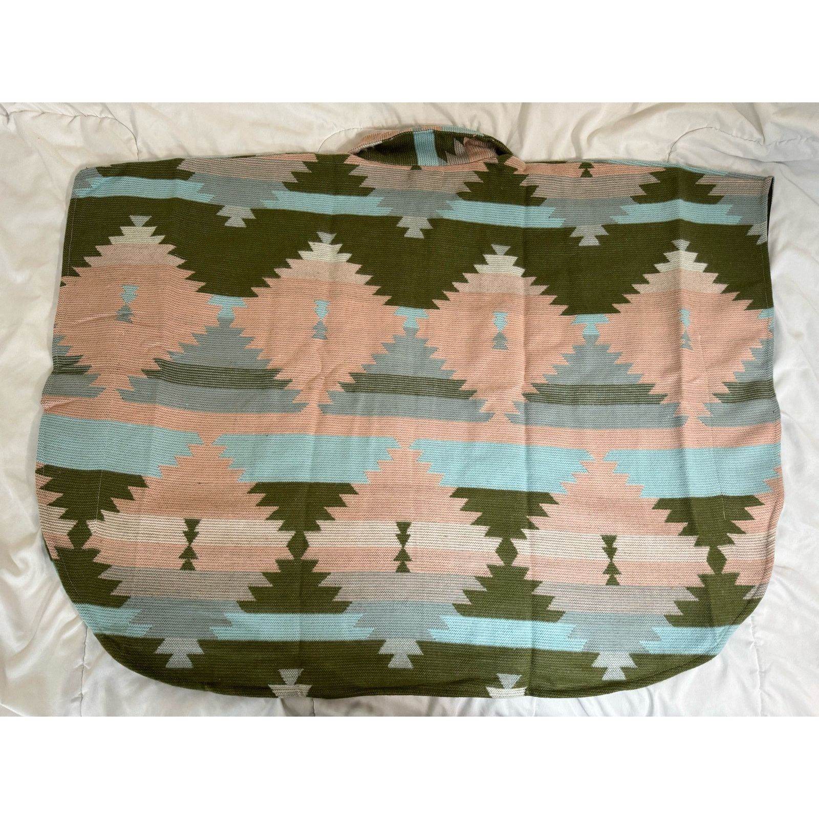 TAMSY Peach and Olive Color Open Front Jacquard One Size